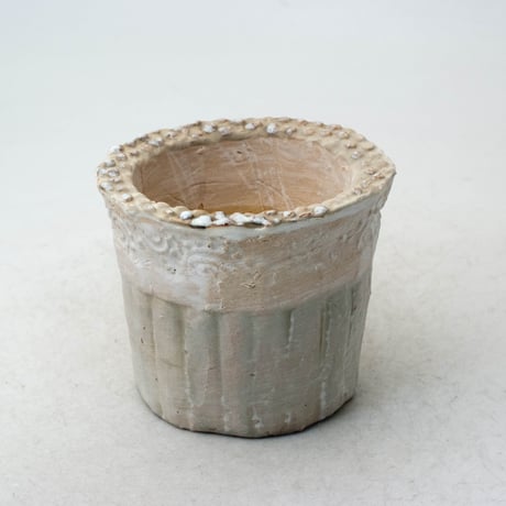 陶器製（2号ポット相当）多肉植物の欲しがる植木鉢 SSSc-グリーン8325