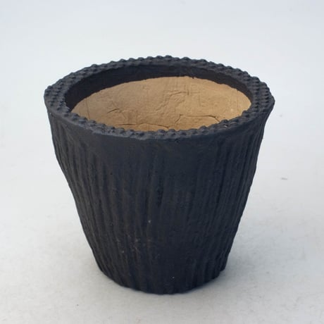 陶器製（3.5号ポット相当）多肉植物の欲しがる植木鉢 OPLc-ブラック 7271