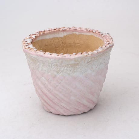 陶器製（2.5号ポット相当）多肉植物の欲しがる植木鉢 SMSc-ピンク1795
