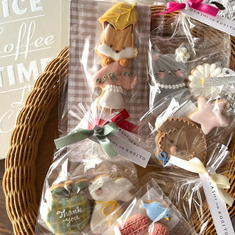 アイシングクッキー5袋（グレーねこ）