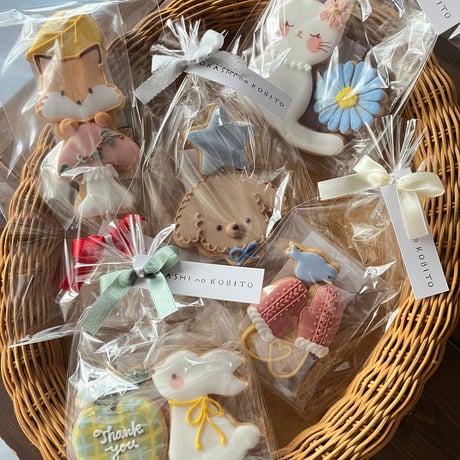 アイシングクッキー5袋（しろねこ）