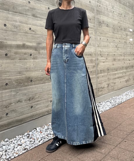 サイドラインデニムドッキングスカート