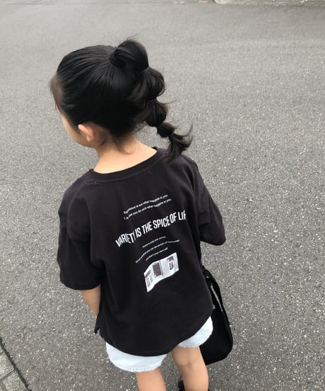 【kids】バック英字&フォトプリントtシャツ(110〜150)