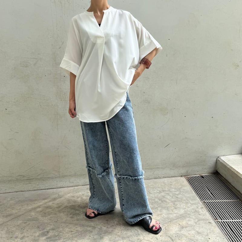 裾切替ワイドデニムパンツ(2size) | COPINE