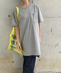 シンプルロングTシャツ(グレー）