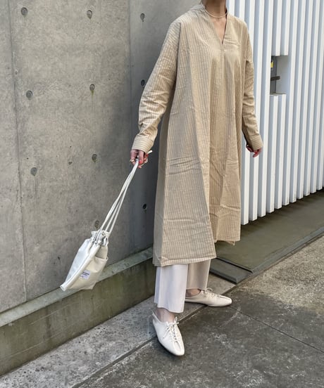 ストライプシャツワンピース