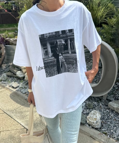 モノクロフォトプリントTシャツ(ホワイト)