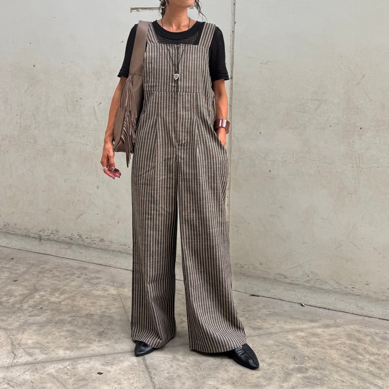 Snap-on ストライプ オーバーオール