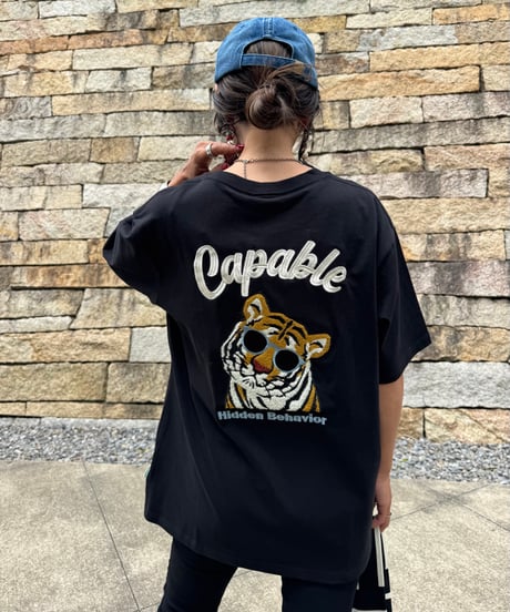 tigerサガラ刺繍Tシャツ(ブラック)