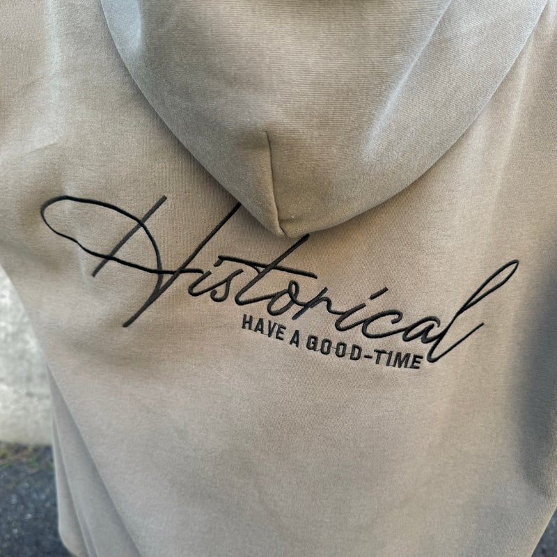 黒 フード付きトレーナー刺繍ロゴ付き Starting Over パーカー PRINT EMBROIDERY DRAWCODE PULLOVER