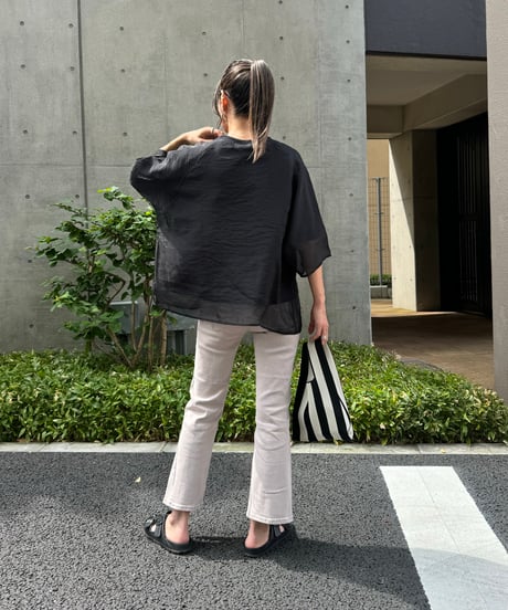 センタースリットデニムパンツ(べージュ)