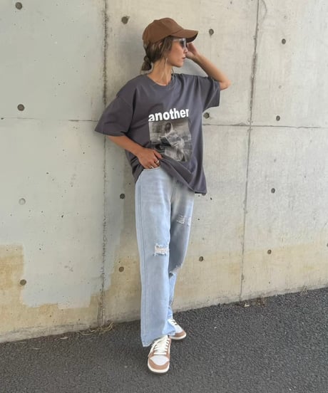 フォトプリントTシャツ(チャコールグレー)