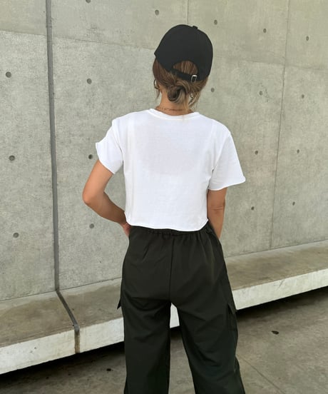 シンプルショート丈Tシャツ(ホワイト)