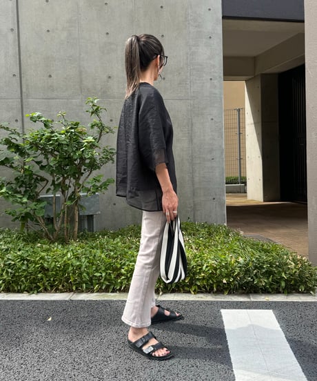 センタースリットデニムパンツ(べージュ)