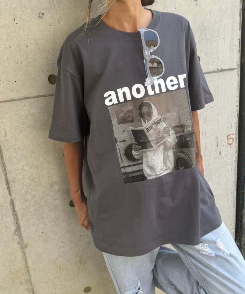 フォトプリントTシャツ(チャコールグレー) | COPINE