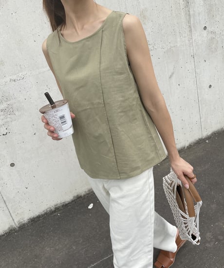 ラップデザインノースリーブ(カーキ)