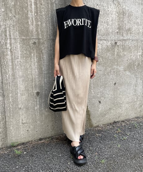 カラープリーツスカート(ベージュ)