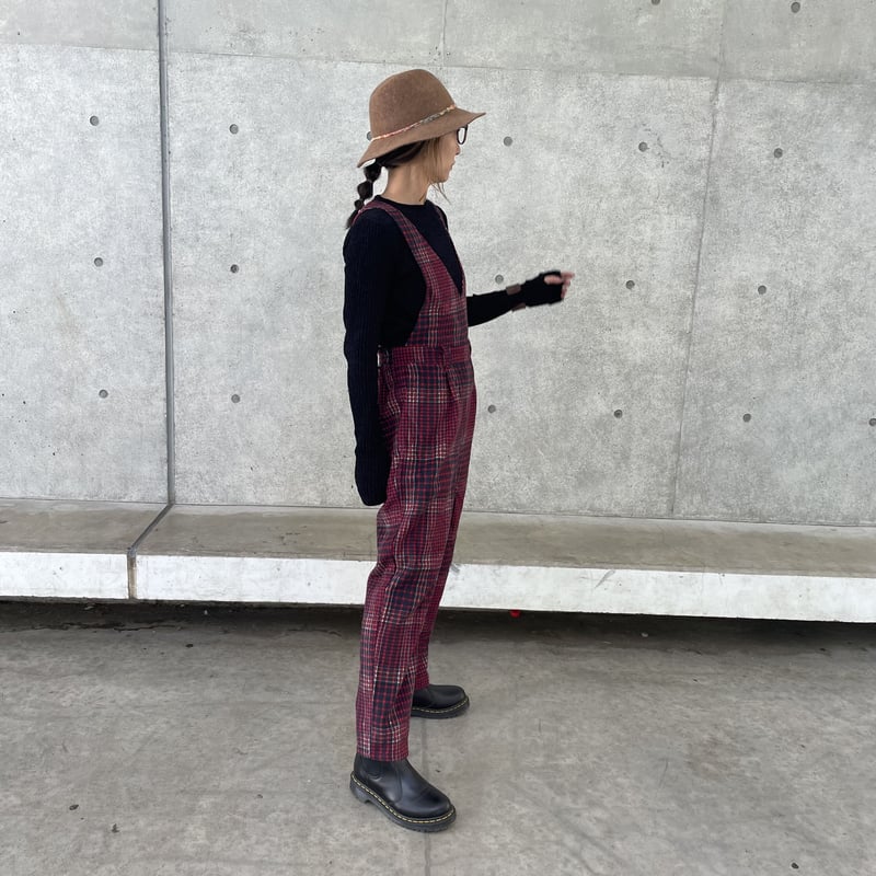 起毛チェック柄サロペット | COPINE