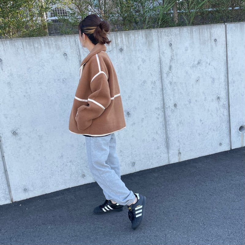 キャメル ボア ポンチョ Zone Libre ポンチョ 網み ニット ベーシュ ブラウン 秋服 重ね