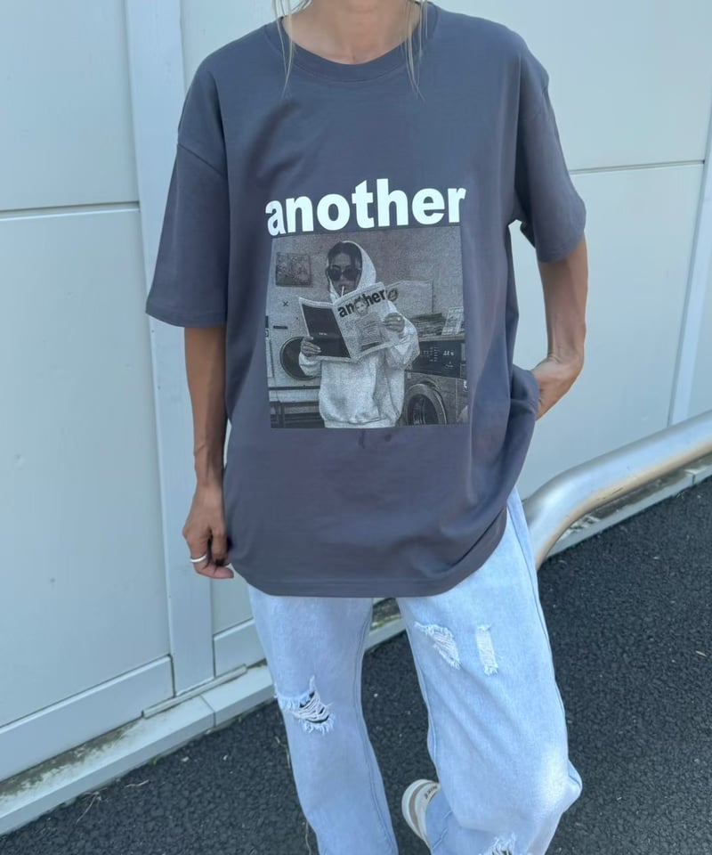 フォトプリントTシャツ(チャコールグレー) | COPINE