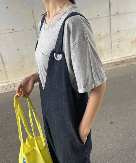 シンプルロングTシャツ(グレー）