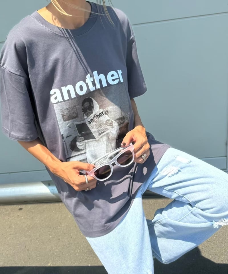 フォトプリントTシャツ(チャコールグレー) | COPINE