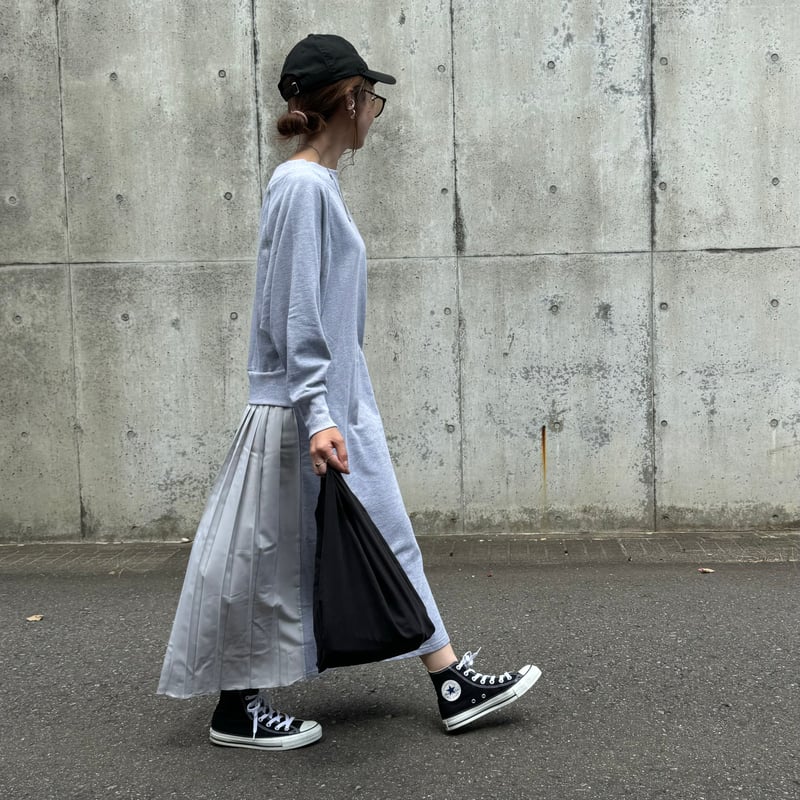 バックプリーツスウェットワンピース(グレー) | COPINE
