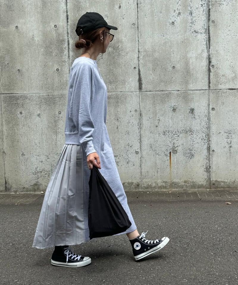 バックプリーツスウェットワンピース(グレー) | COPINE