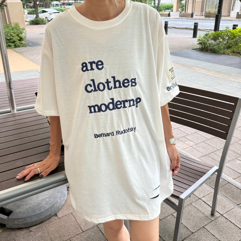 刺繍ロゴダメージビッグTシャツ(ホワイト) | COPINE 刺繍ロゴダメージビッグTシャツ(ホワイト) | COPINE
