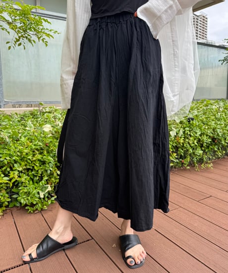 楽ちんワイドパンツ(ブラック）