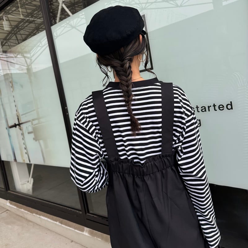 ハイウエストサロペット(ブラック) | COPINE