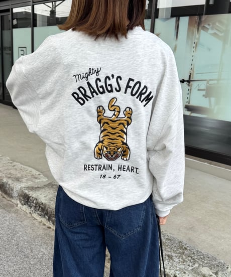 フロントバックTIGER刺繍スウェット(キナリ)