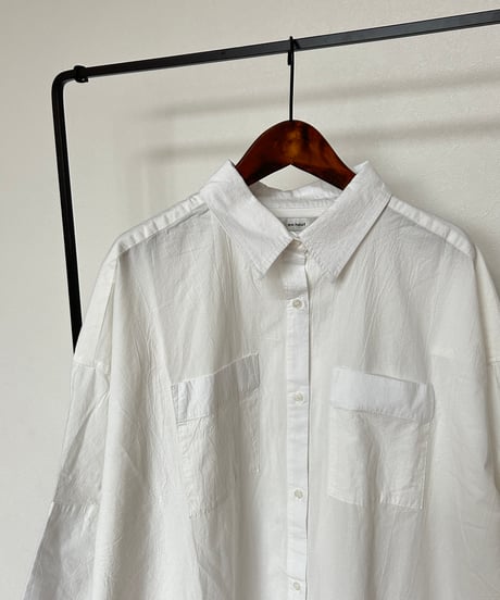 ワイド7分袖ロングシャツ(ホワイト)