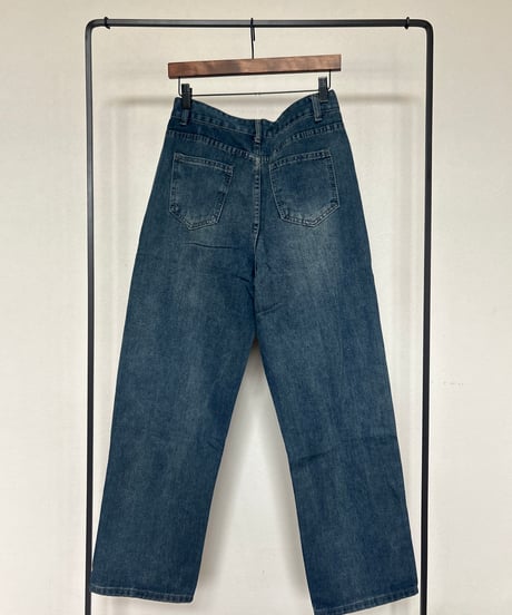 タックホックワイドデニムパンツ