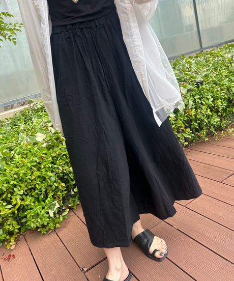 楽ちんワイドパンツ(ブラック）