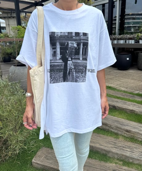 モノクロフォトプリントTシャツ(ホワイト)