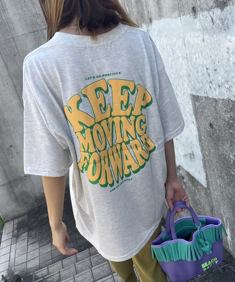 発砲プリントビッグTシャツ（オートミール）