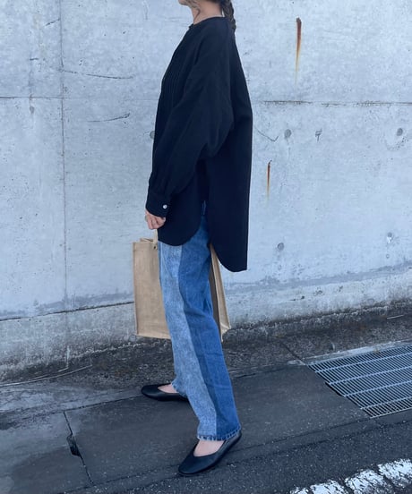 バイカラーデニムパンツ