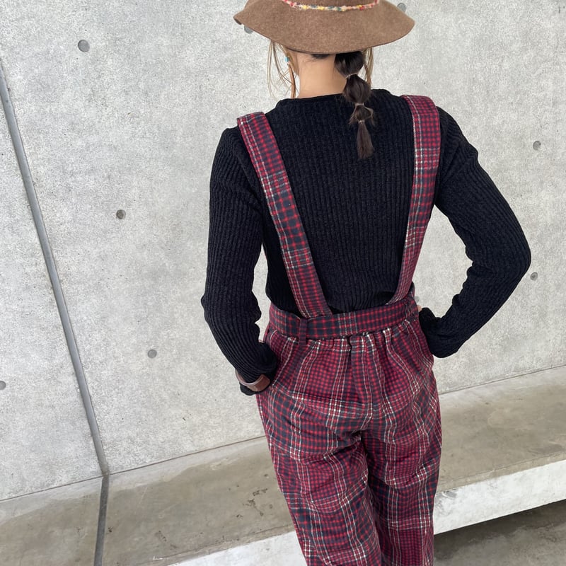 起毛チェック柄サロペット | COPINE