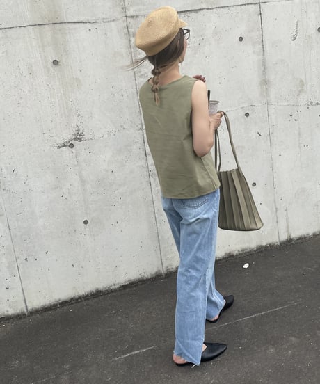 ラップデザインノースリーブ(カーキ)