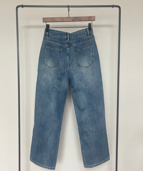 ハイウエストダメージデニムパンツ