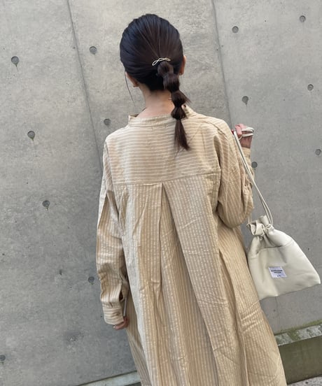 ストライプシャツワンピース