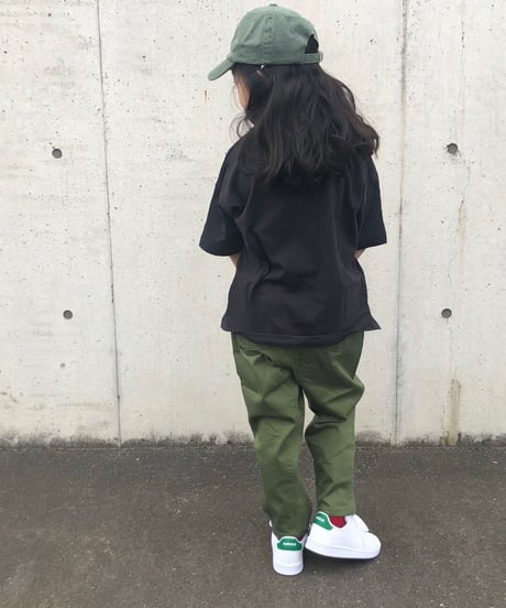 【kids】ストレッチ入り！ウエストゴムツイルテーパードパンツ・カーキ(110~150)