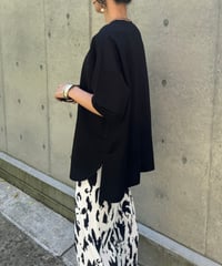 接触冷感サイドスリットゆるTシャツ(ブラック)