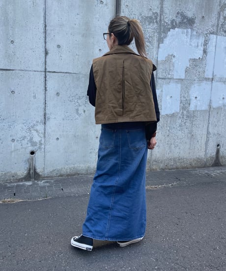 ダメージデニムロングスカート