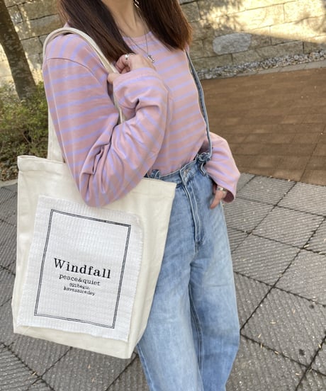 カラーボーダーロングスリーブTシャツ(パープル）