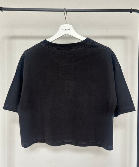 ピグメント加工ロゴプリントtシャツ (チャコールグレー)