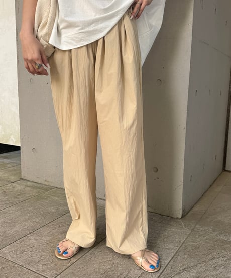 タック入りワイドシャカパン(ライトベージュ)