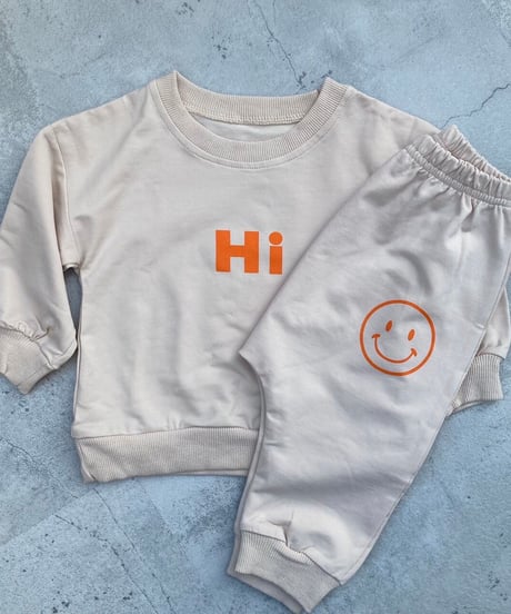 【kids】ニコちゃんスウェットセットアップ(2color・2size)