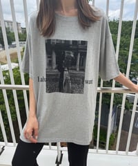 モノクロフォトプリントTシャツ(グレー)